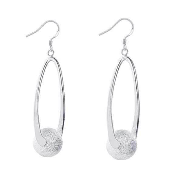 Sterling Silver filled Stardust Ball Drop Earrings - Picture 1 of 1